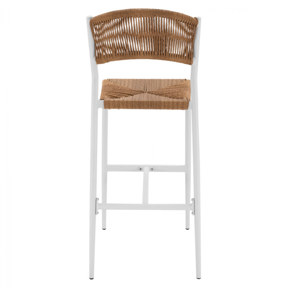 ΣΚΑΜΠΟ BAR ΑΛΟΥΜΙΝΙΟΥ ΛΕΥΚO ΜΕ ΣΧΟΙΝΙ PE ΜΠΕΖ HM5789.01 45,5x56x111 εκ.