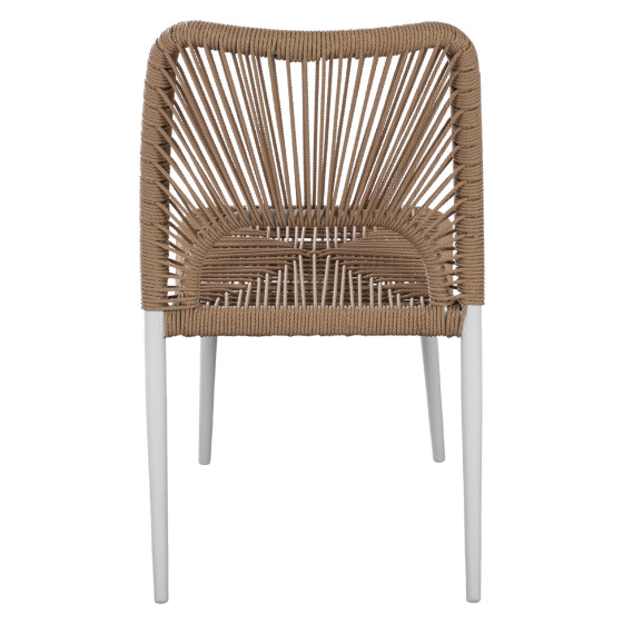 WHITE ALUMINUM CHAIR WITH PE ROPE BEIGE HM5770.01 45x63x82Y cm.