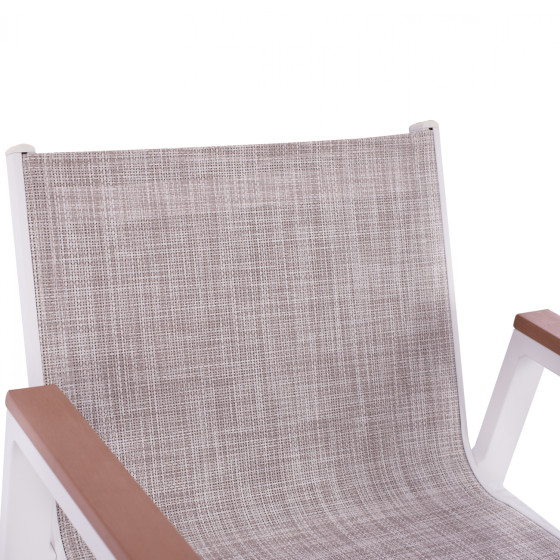 ALUMINUM BAR STOOL WHITE WITH POLYWOOD 52x58x108 cm. HM5790.01