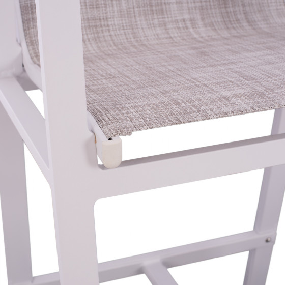 ALUMINUM BAR STOOL WHITE WITH POLYWOOD 52x58x108 cm. HM5790.01
