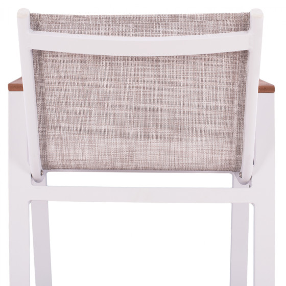 ALUMINUM BAR STOOL WHITE WITH POLYWOOD 52x58x108 cm. HM5790.01