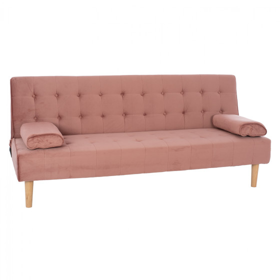 SOFA BED WANDA HM3149.12 WITH VELVET DUSTY PINK 188X83X83Y cm.