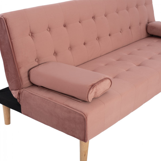 SOFA BED WANDA HM3149.12 WITH VELVET DUSTY PINK 188X83X83Y cm.