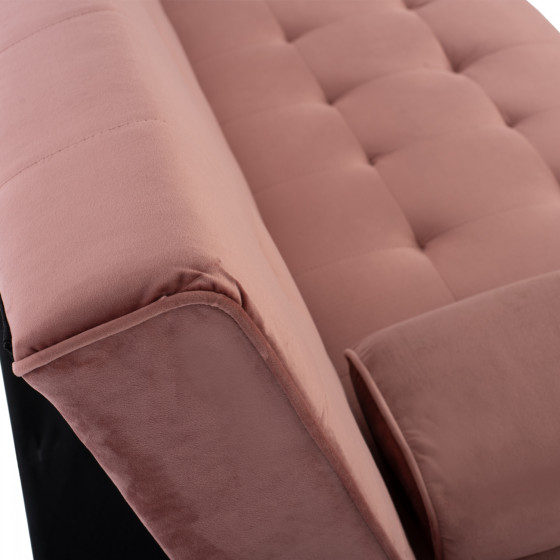 SOFA BED WANDA HM3149.12 WITH VELVET DUSTY PINK 188X83X83Y cm.