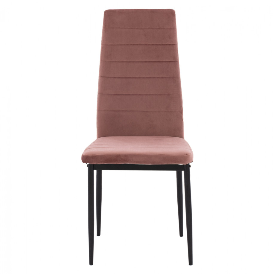 METAL CHAIR HM0037.32 DUSTY PINK VELVET WITH METAL FRAME K/D