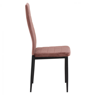 METAL CHAIR HM0037.32 DUSTY PINK VELVET WITH METAL FRAME K/D