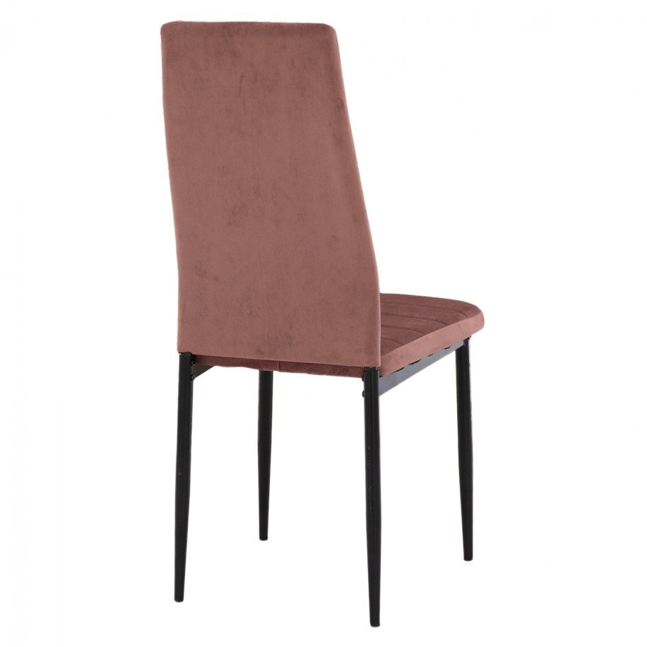 METAL CHAIR HM0037.32 DUSTY PINK VELVET WITH METAL FRAME K/D