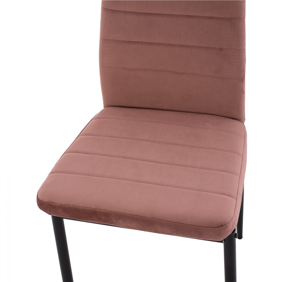 METAL CHAIR HM0037.32 DUSTY PINK VELVET WITH METAL FRAME K/D