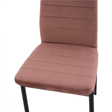 METAL CHAIR HM0037.32 DUSTY PINK VELVET WITH METAL FRAME K/D