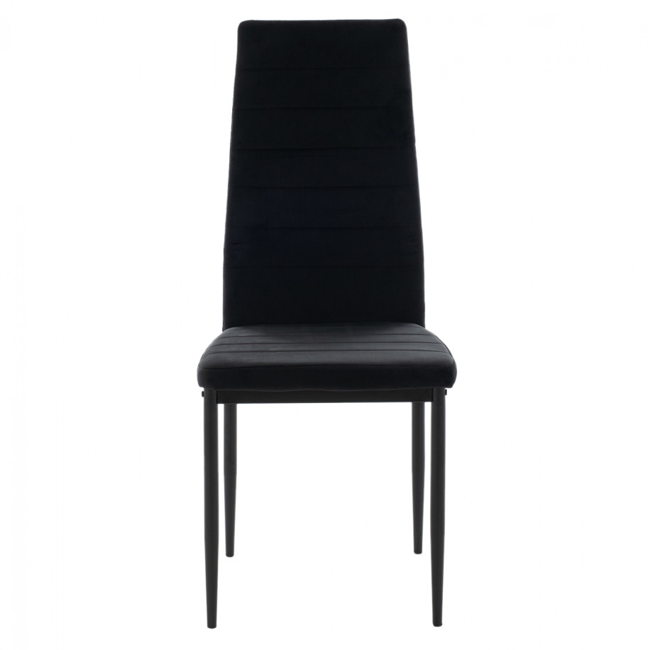 METAL CHAIR HM0037.34 BLACK VELVET WITH METAL FRAME K/D