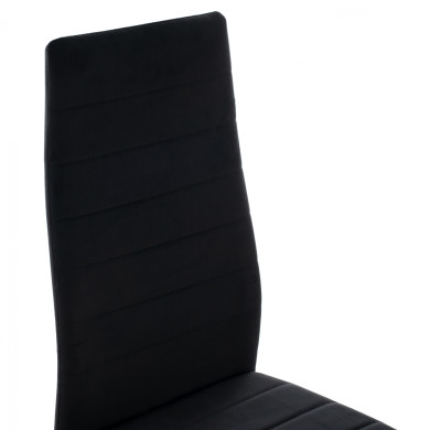 METAL CHAIR HM0037.34 BLACK VELVET WITH METAL FRAME K/D