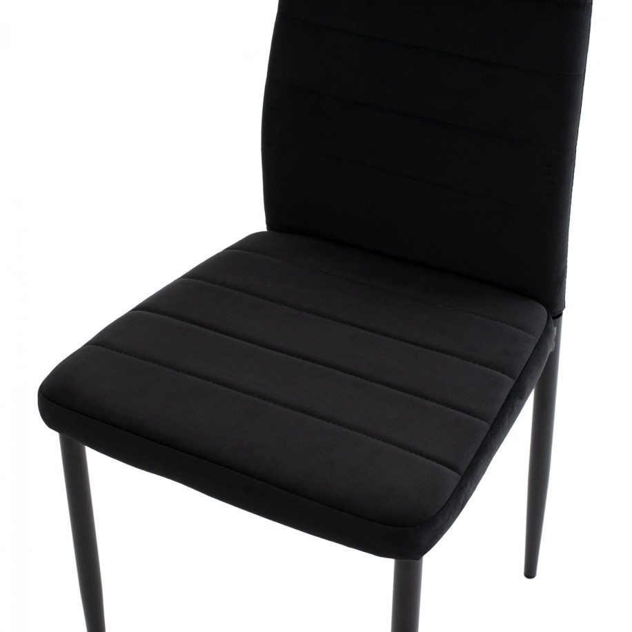 METAL CHAIR HM0037.34 BLACK VELVET WITH METAL FRAME K/D