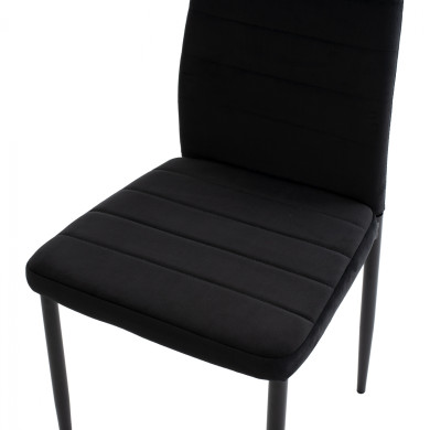 METAL CHAIR HM0037.34 BLACK VELVET WITH METAL FRAME K/D