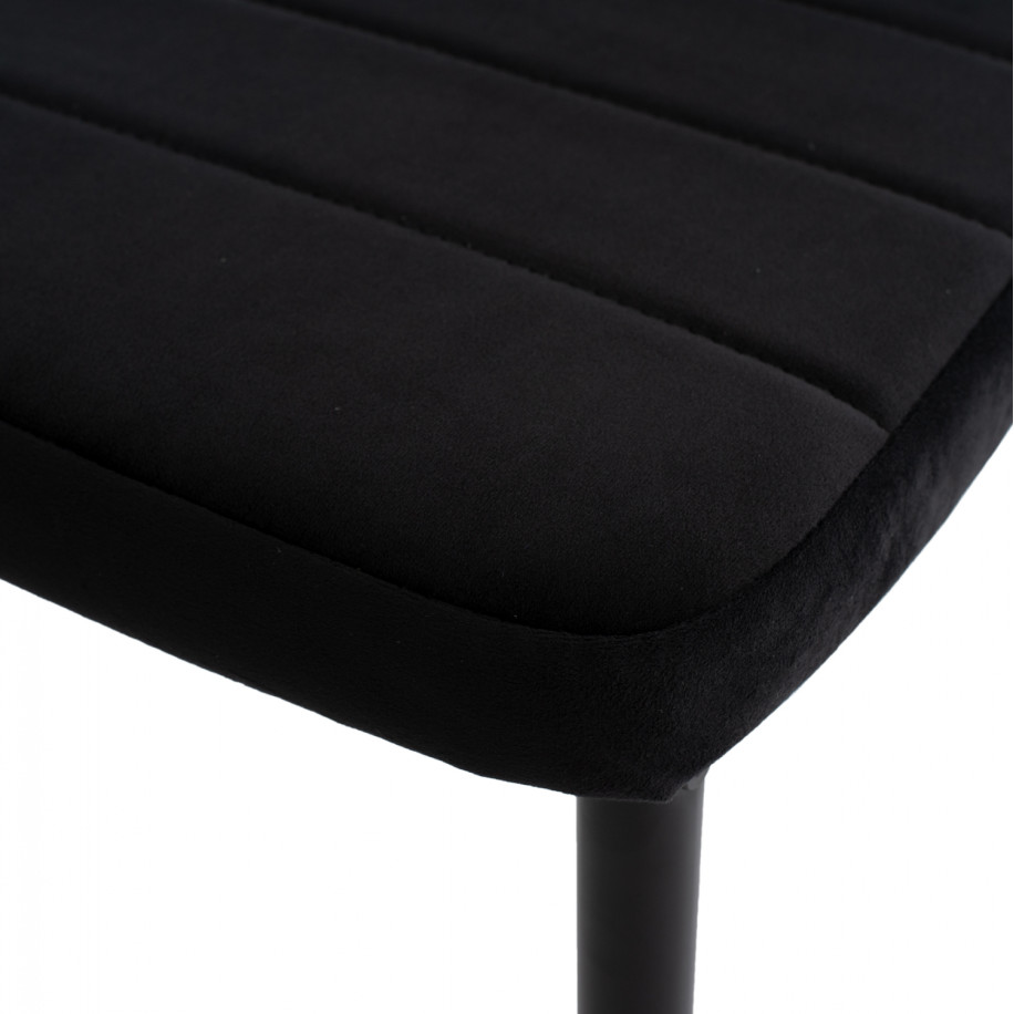 METAL CHAIR HM0037.34 BLACK VELVET WITH METAL FRAME K/D