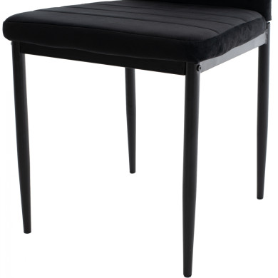 METAL CHAIR HM0037.34 BLACK VELVET WITH METAL FRAME K/D