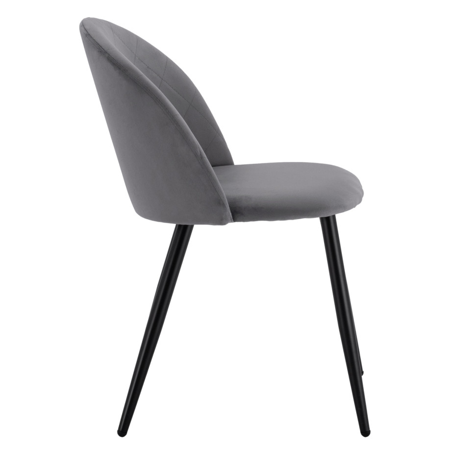 Dining Chair HM8731.11 with metallic legs & Grey velvet