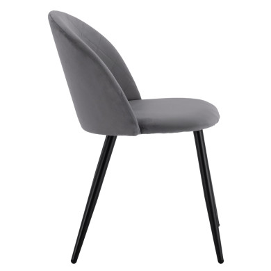 Dining Chair HM8731.11 with metallic legs & Grey velvet