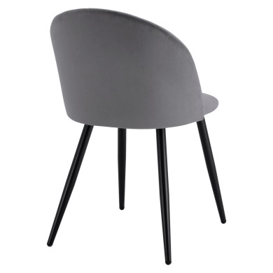 Dining Chair HM8731.11 with metallic legs & Grey velvet