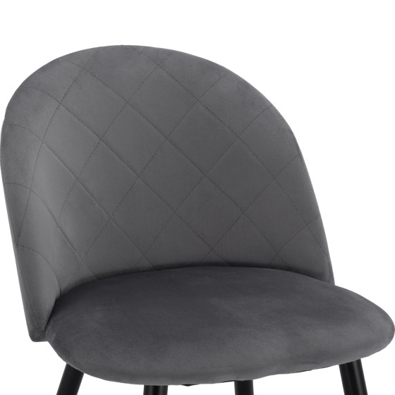 Dining Chair HM8731.11 with metallic legs & Grey velvet