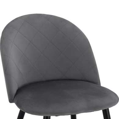 Dining Chair HM8731.11 with metallic legs & Grey velvet