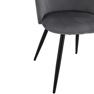 Dining Chair HM8731.11 with metallic legs & Grey velvet