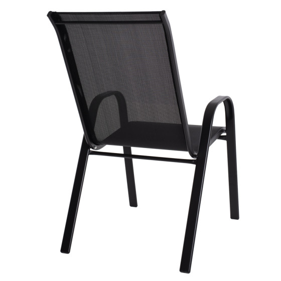 OUTDOOR ARMCHAIR LEON HM5000.03 BLACK METAL-BLACK TEXTILENE 55x77x95Hcm.