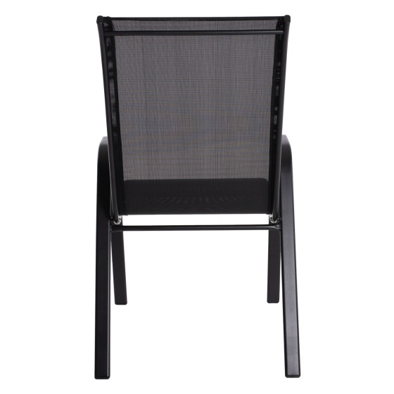OUTDOOR ARMCHAIR LEON HM5000.03 BLACK METAL-BLACK TEXTILENE 55x77x95Hcm.