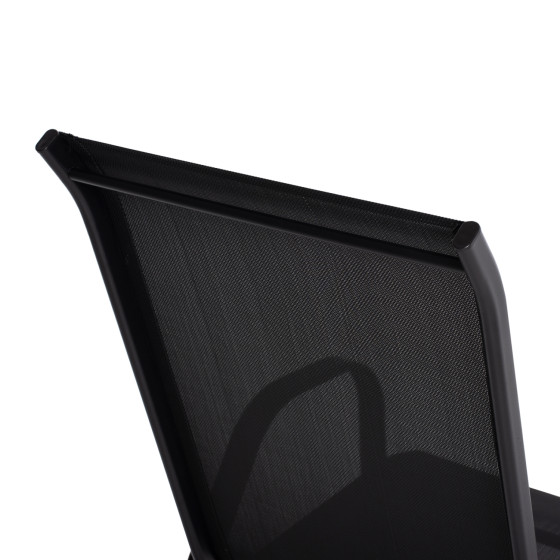 OUTDOOR ARMCHAIR LEON HM5000.03 BLACK METAL-BLACK TEXTILENE 55x77x95Hcm.