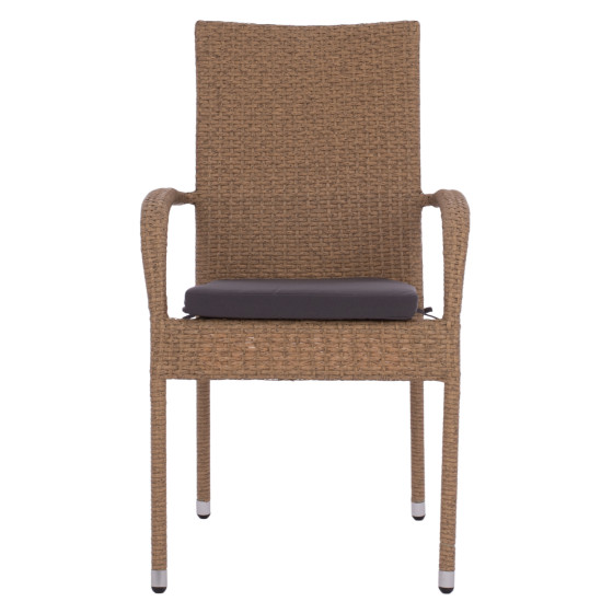 ΠΟΛΥΘΡΟΝΑ ΜΕΤΑΛΛΙΚΗ ANISHA HM5685.02 ΜΕ ΜΑΞΙΛΑΡΙ WICKER ΚΑΦΕ-ΜΟΚΑ ΣΤΟΙΒ/ΜΕΝΗ 56x60x94 εκ.