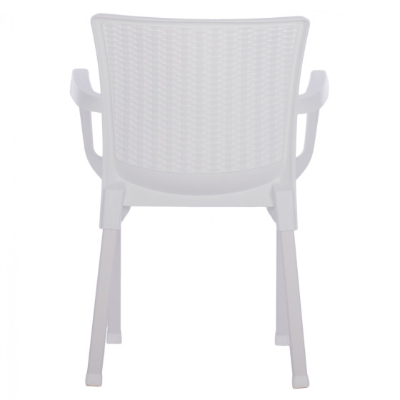 ΠΟΛΥΘΡΟΝΑ ΠΟΛΥΠΡΟΠΥΛΕΝΙΟΥ RATTAN ΠΟΔΙ ALU HM5591.01 ΧΡΩΜΑ ΛΕΥΚΟ 60x60x82 cm