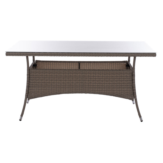 ΤΡΑΠΕΖΙ ΜΕΤΑΛΛΙΚΟ MINSK RATTAN ΓΚΡΙ HM5507.01 150x90x75Υ εκ.