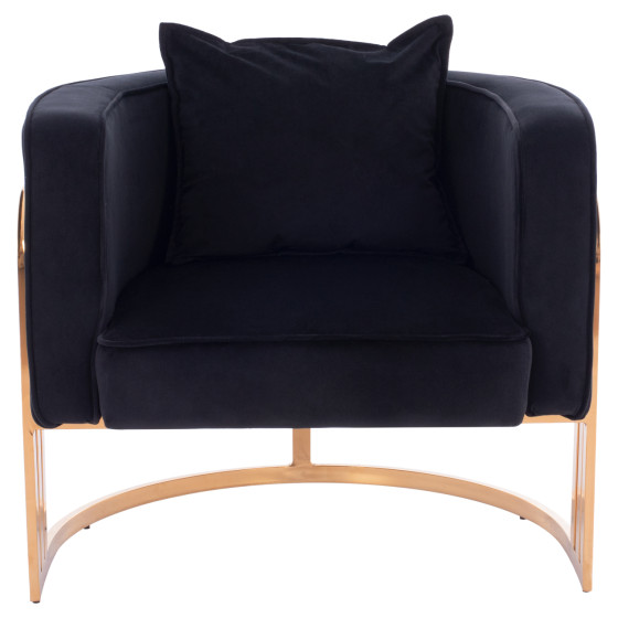 TIANA ARMCHAIR WITH GOLD METAL FRAME AND LOW BACK IN A SEMI-CIRCULAR ARRANGEMENT HM8738.04