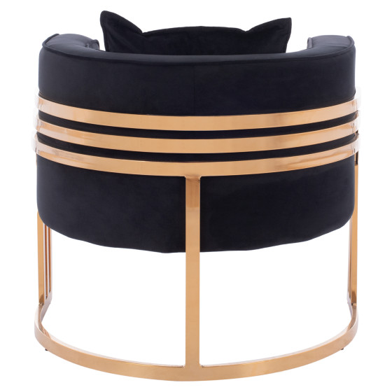 TIANA ARMCHAIR WITH GOLD METAL FRAME AND LOW BACK IN A SEMI-CIRCULAR ARRANGEMENT HM8738.04