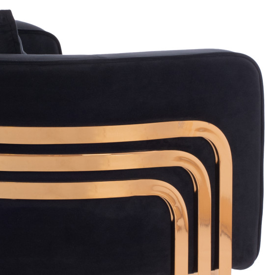 TIANA ARMCHAIR WITH GOLD METAL FRAME AND LOW BACK IN A SEMI-CIRCULAR ARRANGEMENT HM8738.04