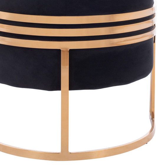 TIANA ARMCHAIR WITH GOLD METAL FRAME AND LOW BACK IN A SEMI-CIRCULAR ARRANGEMENT HM8738.04