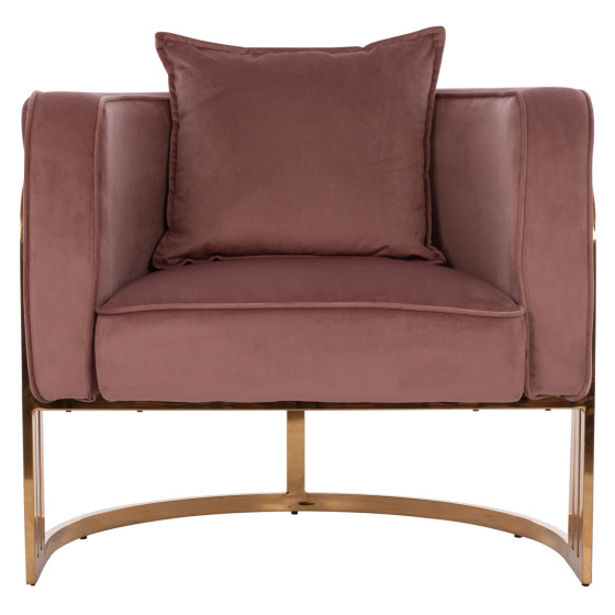 TIANA ARMCHAIR WITH GOLD METAL FRAME AND LOW BACK HM8738.02