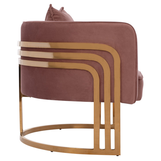 TIANA ARMCHAIR WITH GOLD METAL FRAME AND LOW BACK HM8738.02