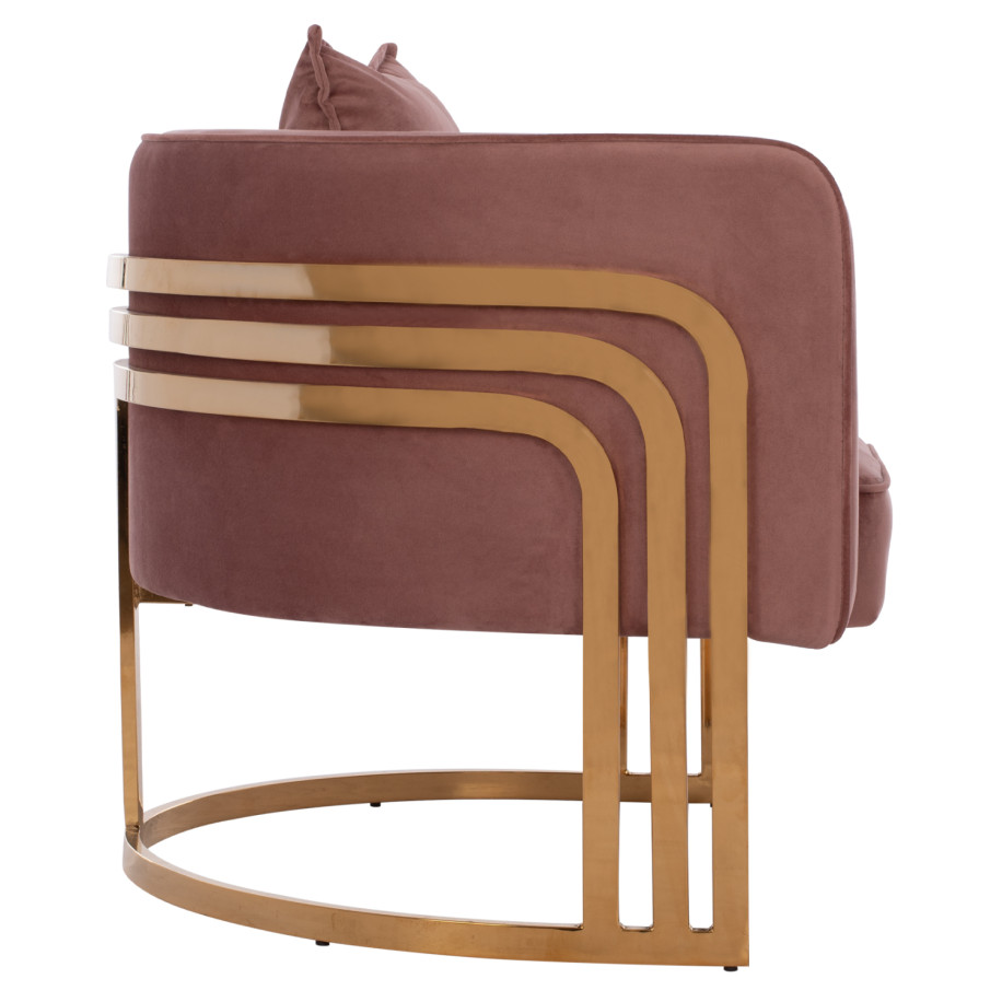 TIANA ARMCHAIR WITH GOLD METAL FRAME AND LOW BACK HM8738.02