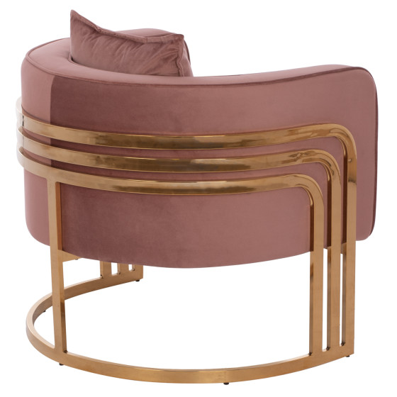 TIANA ARMCHAIR WITH GOLD METAL FRAME AND LOW BACK HM8738.02