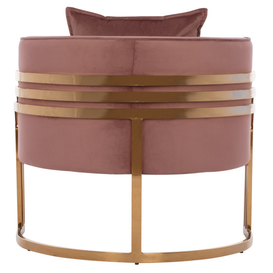 TIANA ARMCHAIR WITH GOLD METAL FRAME AND LOW BACK HM8738.02