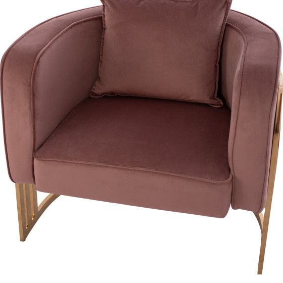 TIANA ARMCHAIR WITH GOLD METAL FRAME AND LOW BACK HM8738.02
