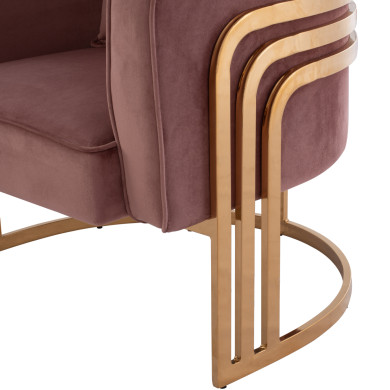 TIANA ARMCHAIR WITH GOLD METAL FRAME AND LOW BACK HM8738.02