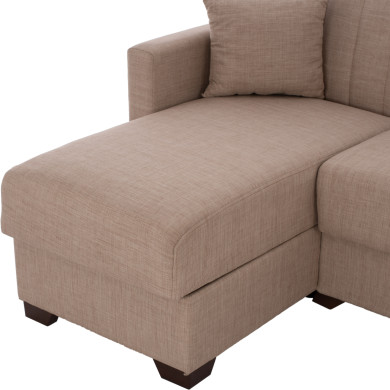 ΚΑΝΑΠΕΣ ΚΡΕΒΑΤΙ GHUFRAN ΓΩΝΙΑ ΑΝΑΣΤΡΕΨΙΜΗ ΜΠΕΖ HM3244.04 ΜΕ ΑΠΟΘΗΚΕΤΙΚΟ ΧΩΡΟ 200x133x77Yεκ.