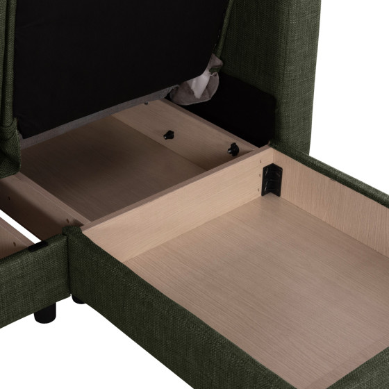 ΚΑΝΑΠΕΣ ΚΡΕΒΑΤΙ GHUFRAN ΓΩΝΙΑ ΑΝΑΣΤΡΕΨΙΜΗ DARK OLIVE ΜΕ ΑΠΟΘΗΚΕΤΙΚΟ ΧΩΡΟ HM3244.05 202x140x78Yεκ.