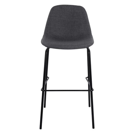 HM9298.10 bar stool, grey fabric, metal legs, 47x51x96