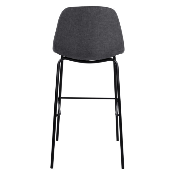 HM9298.10 bar stool, grey fabric, metal legs, 47x51x96