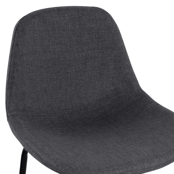 HM9298.10 bar stool, grey fabric, metal legs, 47x51x96
