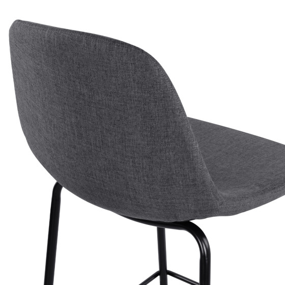 HM9298.10 bar stool, grey fabric, metal legs, 47x51x96