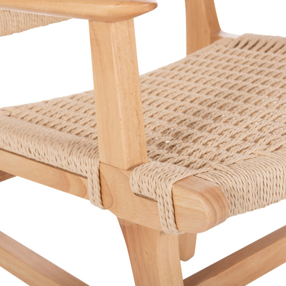 ARMCHAIR HM9331.01 IGNACIO INDOORS RUBBERWOOD ROPE SEAT 61x56x83Η