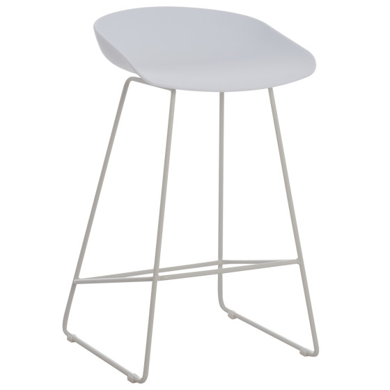 BAR STOOL HM9299.01, WHITE, MEDIUM HEIGHT, 44x44x74